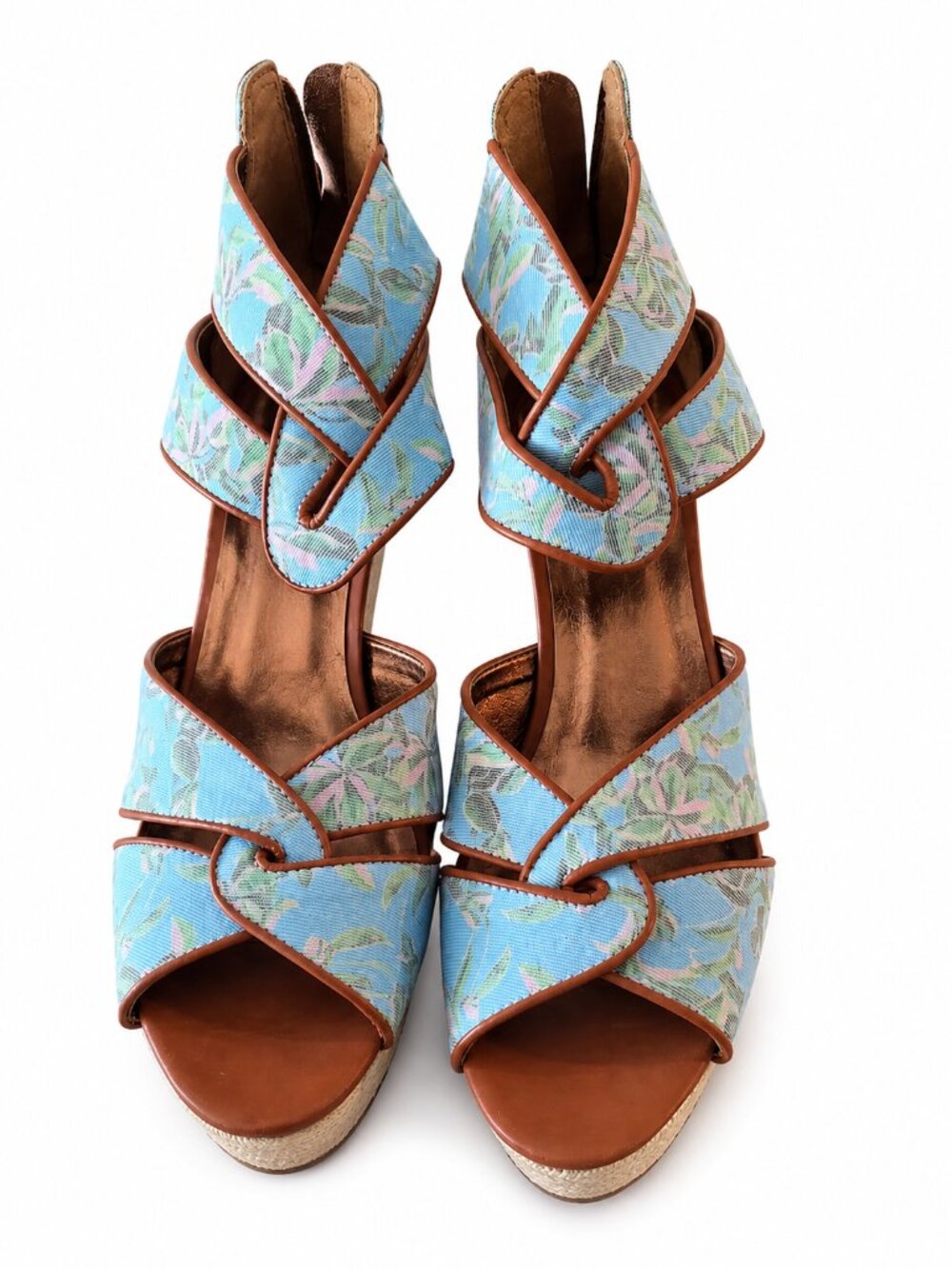 Twelfth St. by Cynthia Vincent Lana Twisted Strap Wedge Sandals – Size 10 - Picture 3 of 5